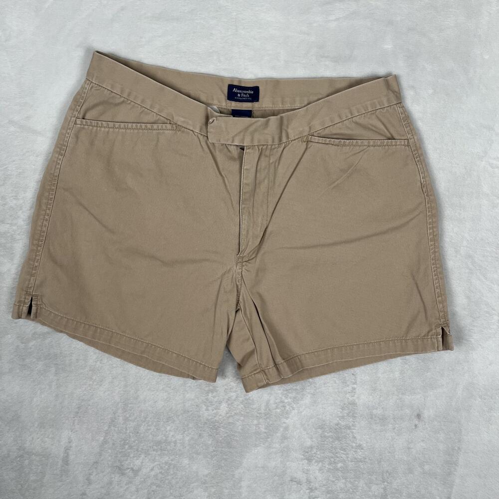 Abercrombie & Fitch Shorts Womens 6 Beige Chino Twill Flat Front Casual Summer